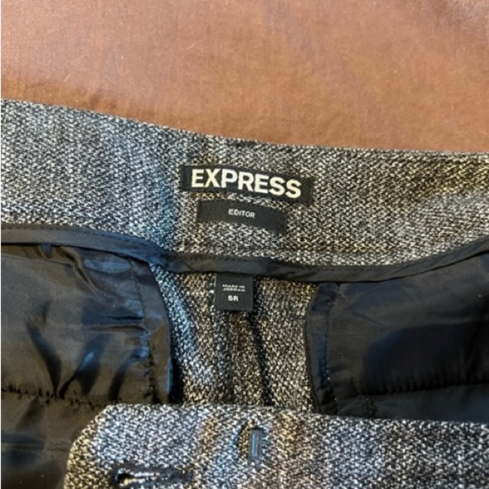 Light tweed grey and white dress pants